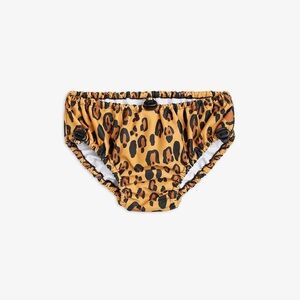 NWOT Mini Rodini 4-9M leopard baby UV swim pants with adjustable waistband